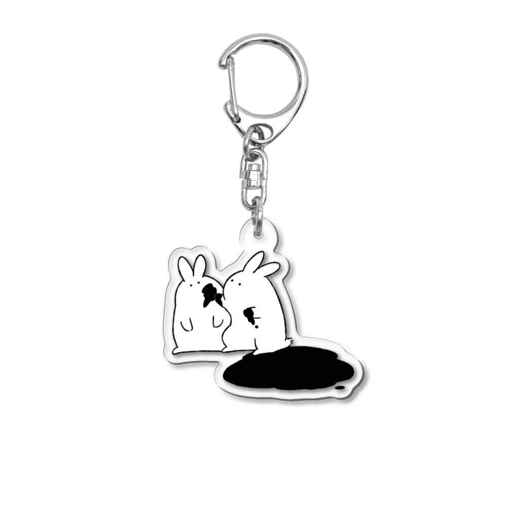 しょっぱいクッキーのくろぶちうさぎになりたいうさぎたち Acrylic Key Chain