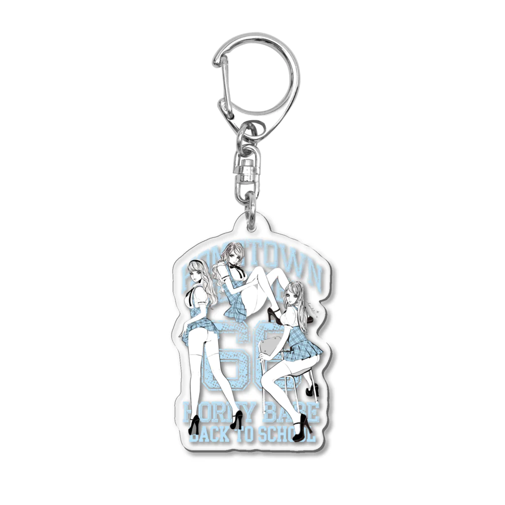 loveclonesのNAUGHTY SCHOOLGIRLS 0560 B柄 Acrylic Key Chain