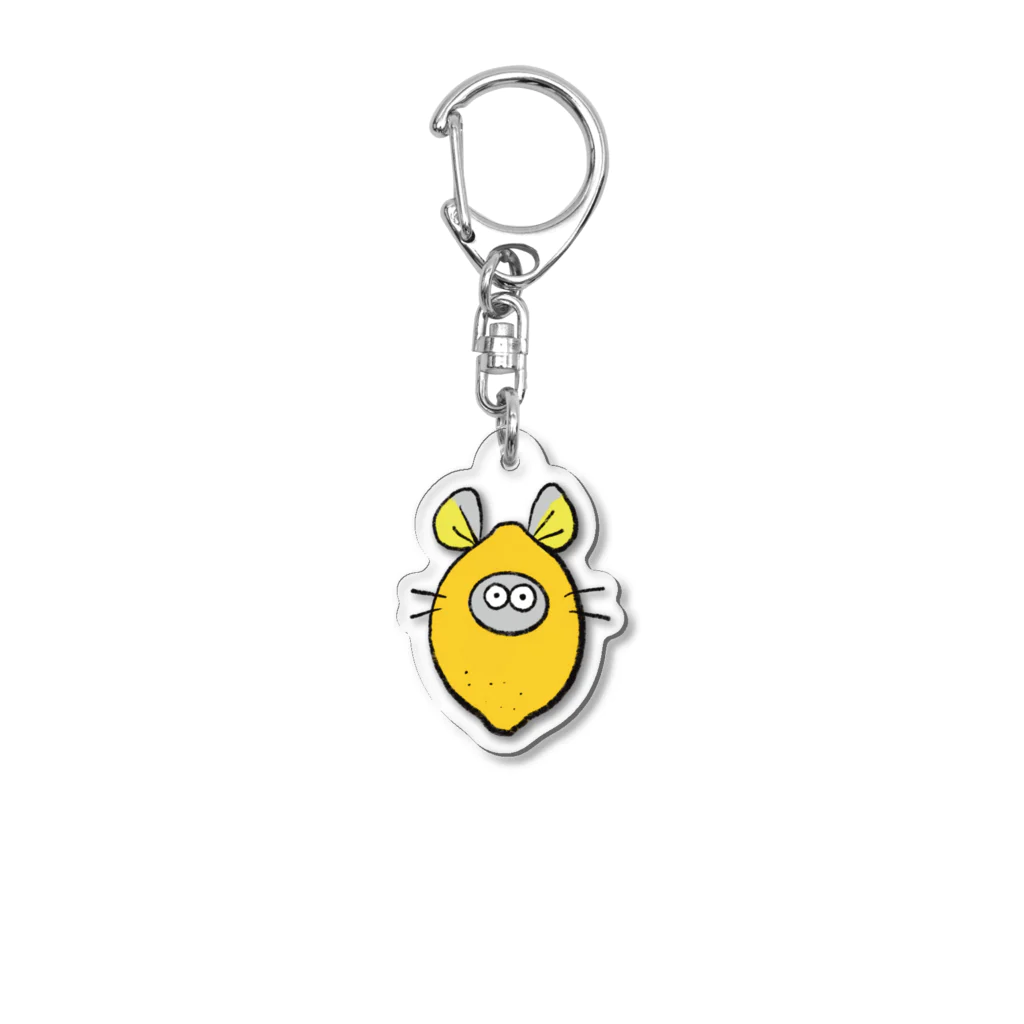 Líneas de aska “Askaの紙上絵”の(小)Chinchilla de limón (レモン🍋チンチラ) Acrylic Key Chain