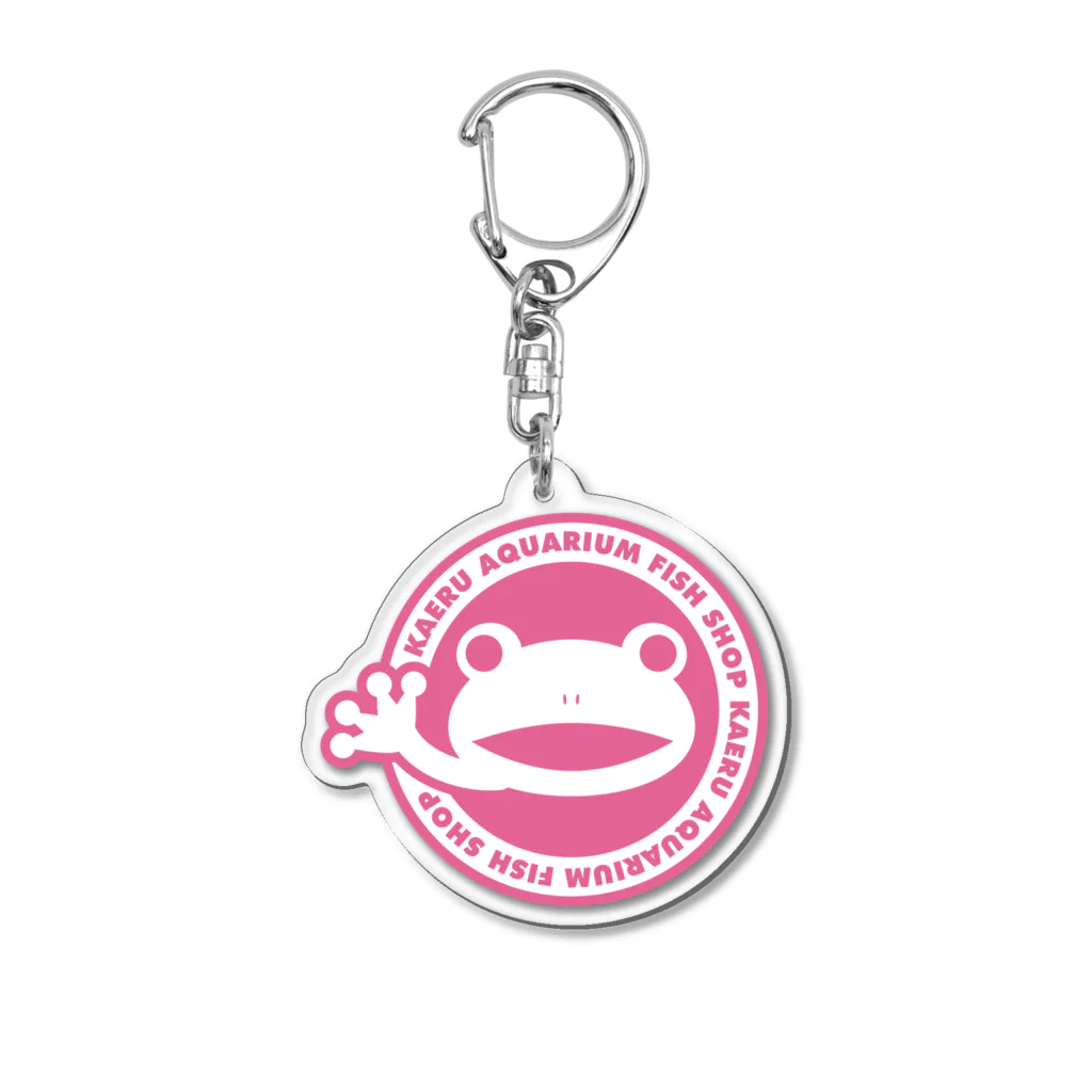 ゴッド神TVちゃんねるSHOPのかえる観賞魚店　ピンク丸ロゴ Acrylic Key Chain