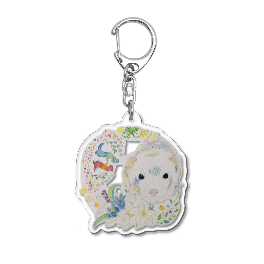 イタチの6月フェレット銀ちゃん Acrylic Key Chain