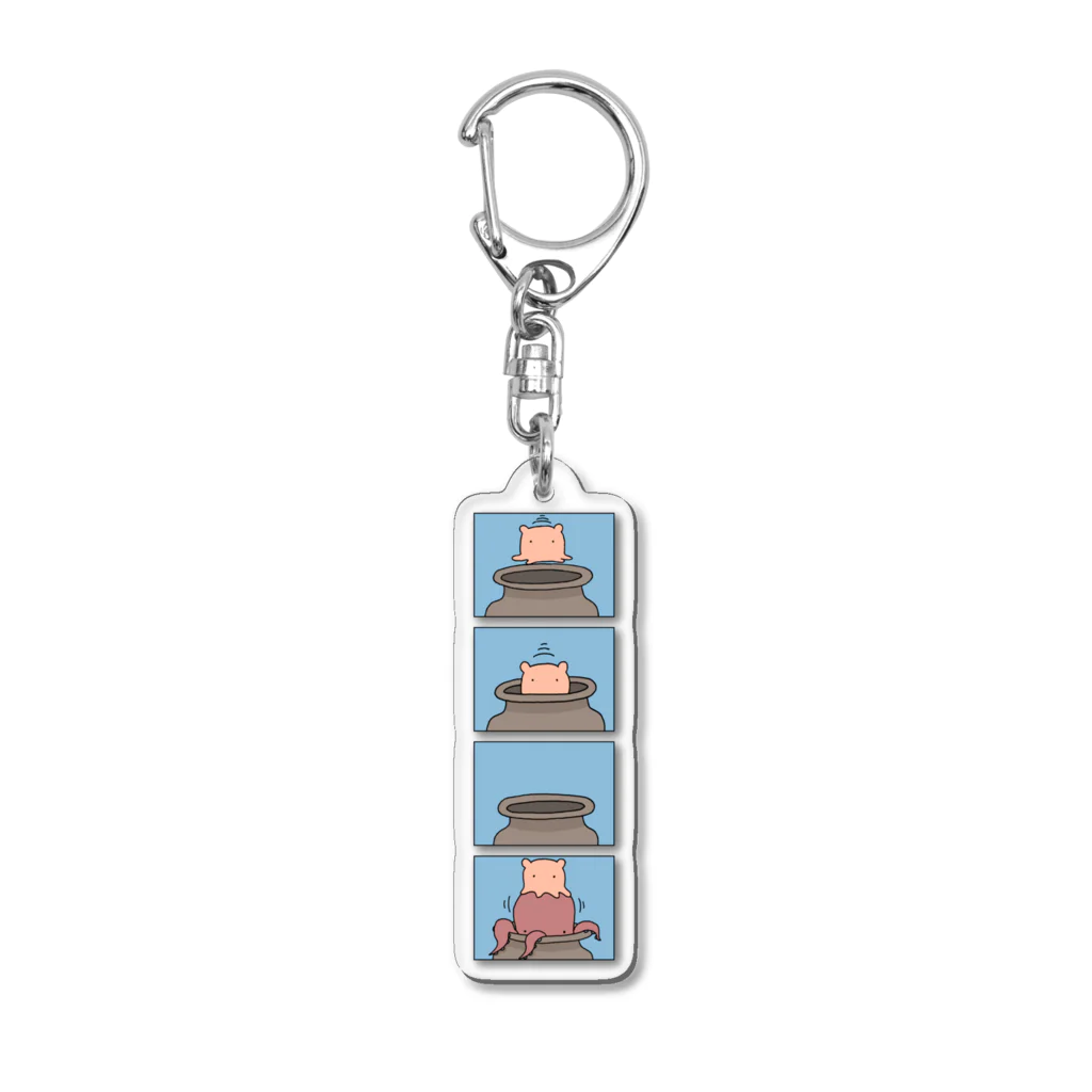 すぎもとゆうまのお店のメンダコ４コマ「おじゃまします」 Acrylic Key Chain