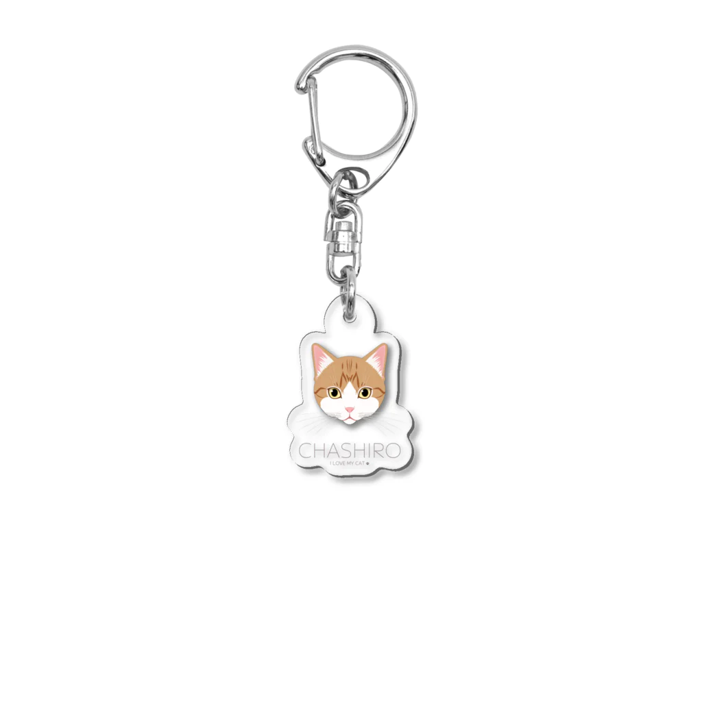 Baby Tigerのねこラブ・茶白 Acrylic Key Chain