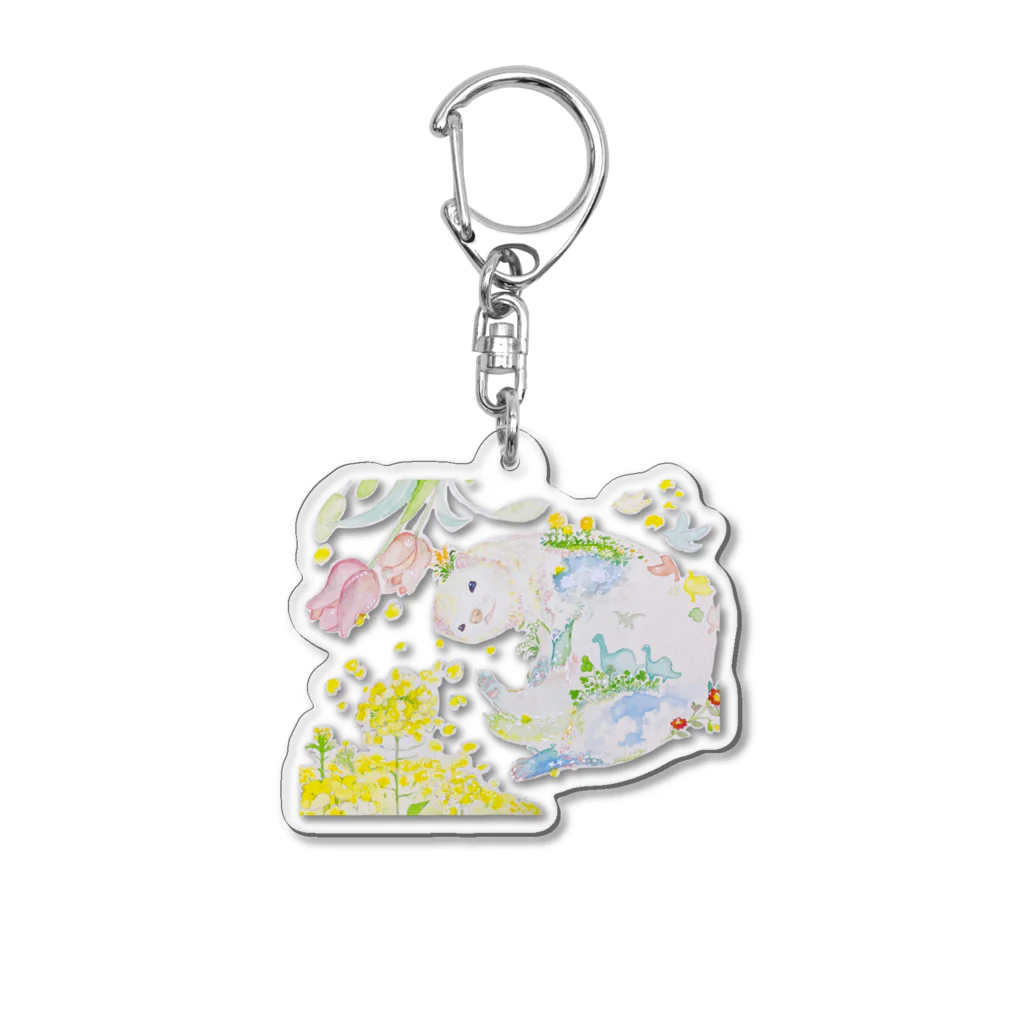 イタチのまったりフェレットハクちゃん Acrylic Key Chain