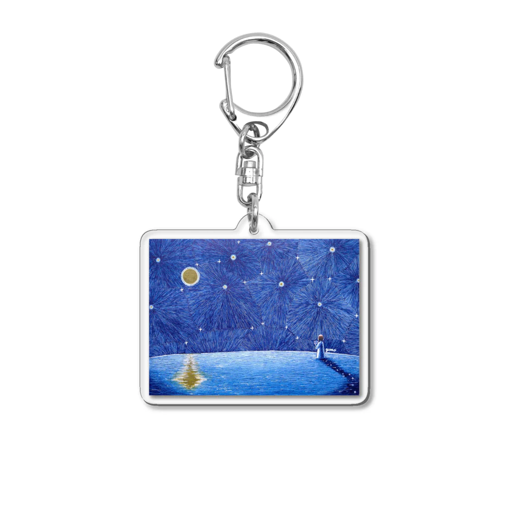 夜の息吹堂の同じ月をみているⅠ Acrylic Key Chain