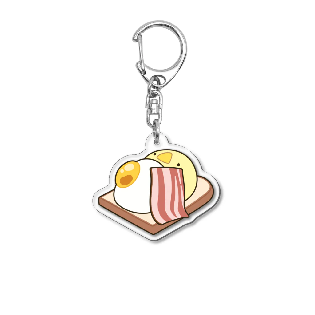 ただのなまけものの朝食ひよこ（修正版） Acrylic Key Chain