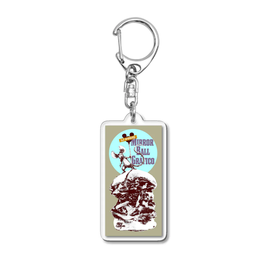 Hiroshi Mizuki@Mirror Ball Gráficoのrat Acrylic Key Chain