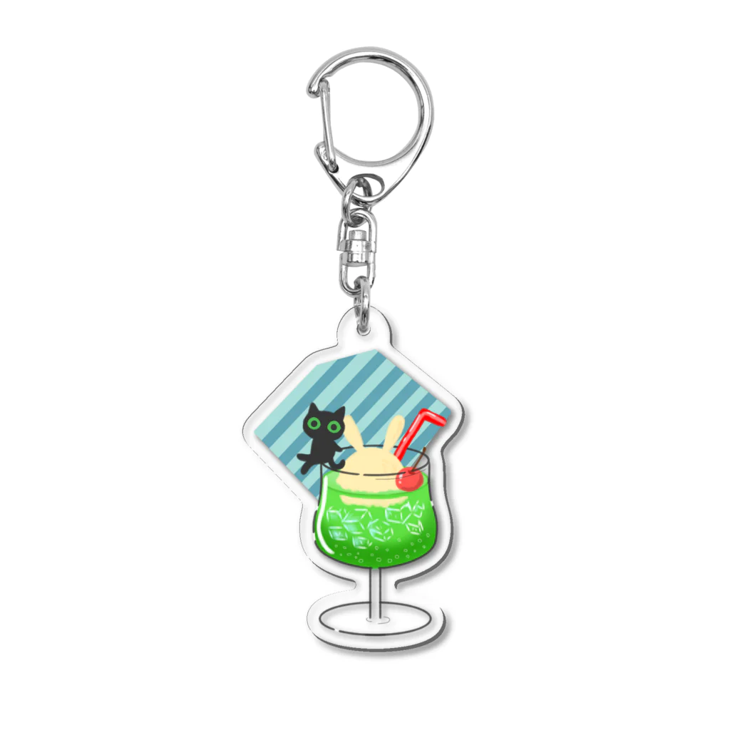 SHOP ベアたんのシュワシュワ　フチネコさん Acrylic Key Chain