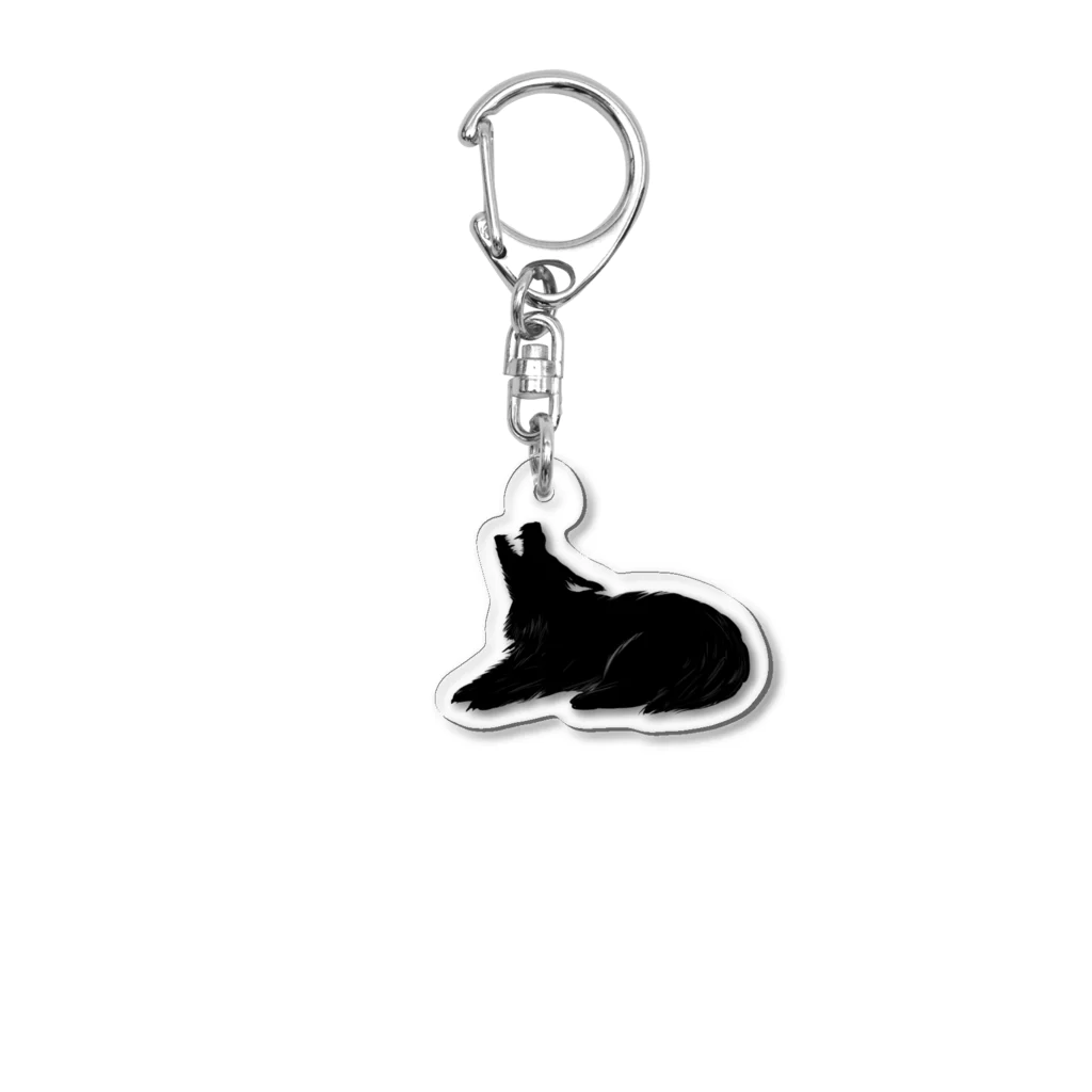 紫屋-vampire-の狼シルエット(黒) Acrylic Key Chain