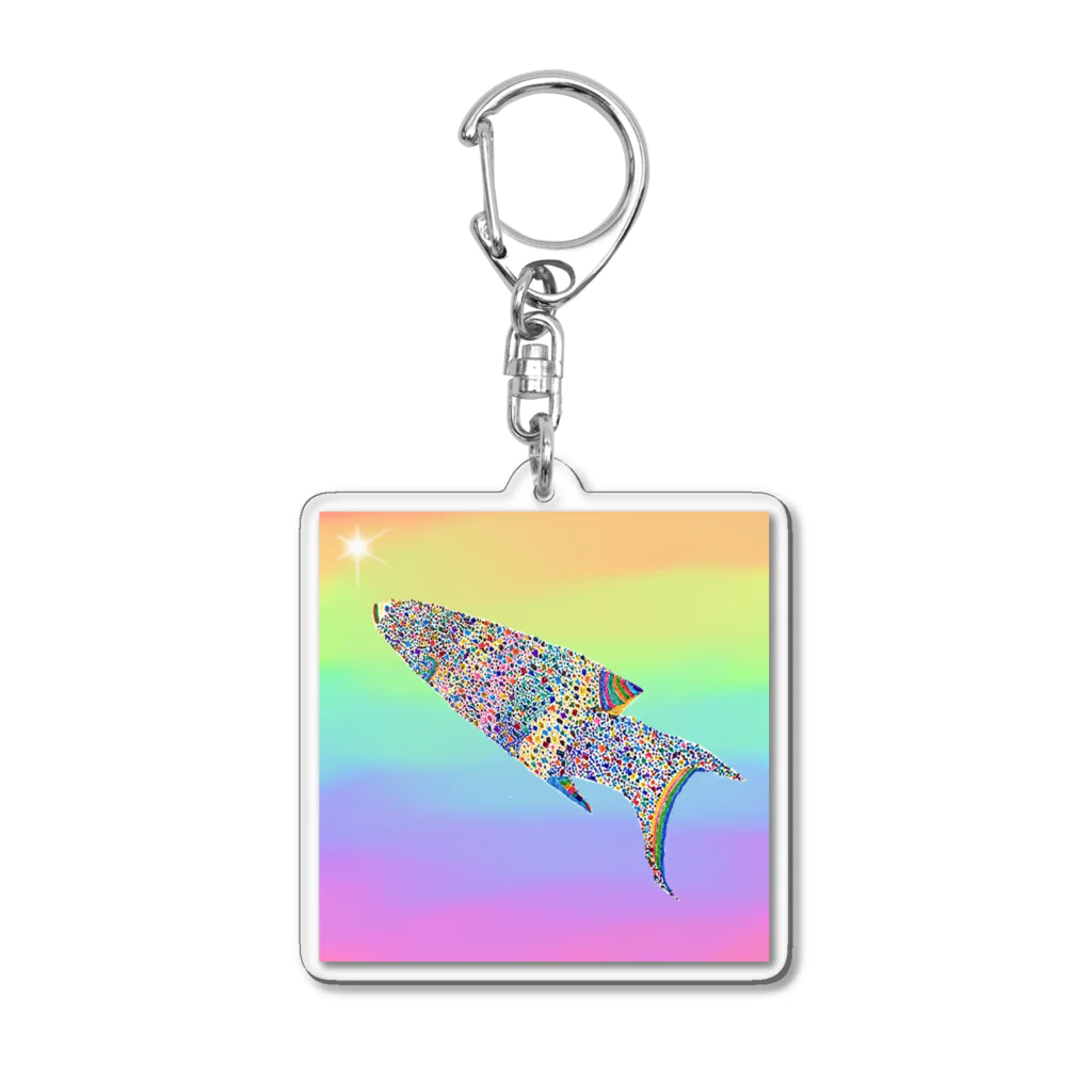 きらりの虹の中のバラハタ Acrylic Key Chain