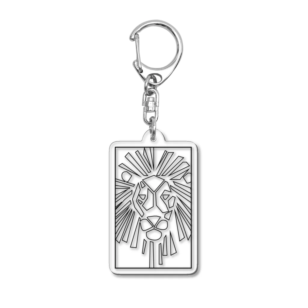 chicodeza by suzuriのライオンの線画マーク Acrylic Key Chain