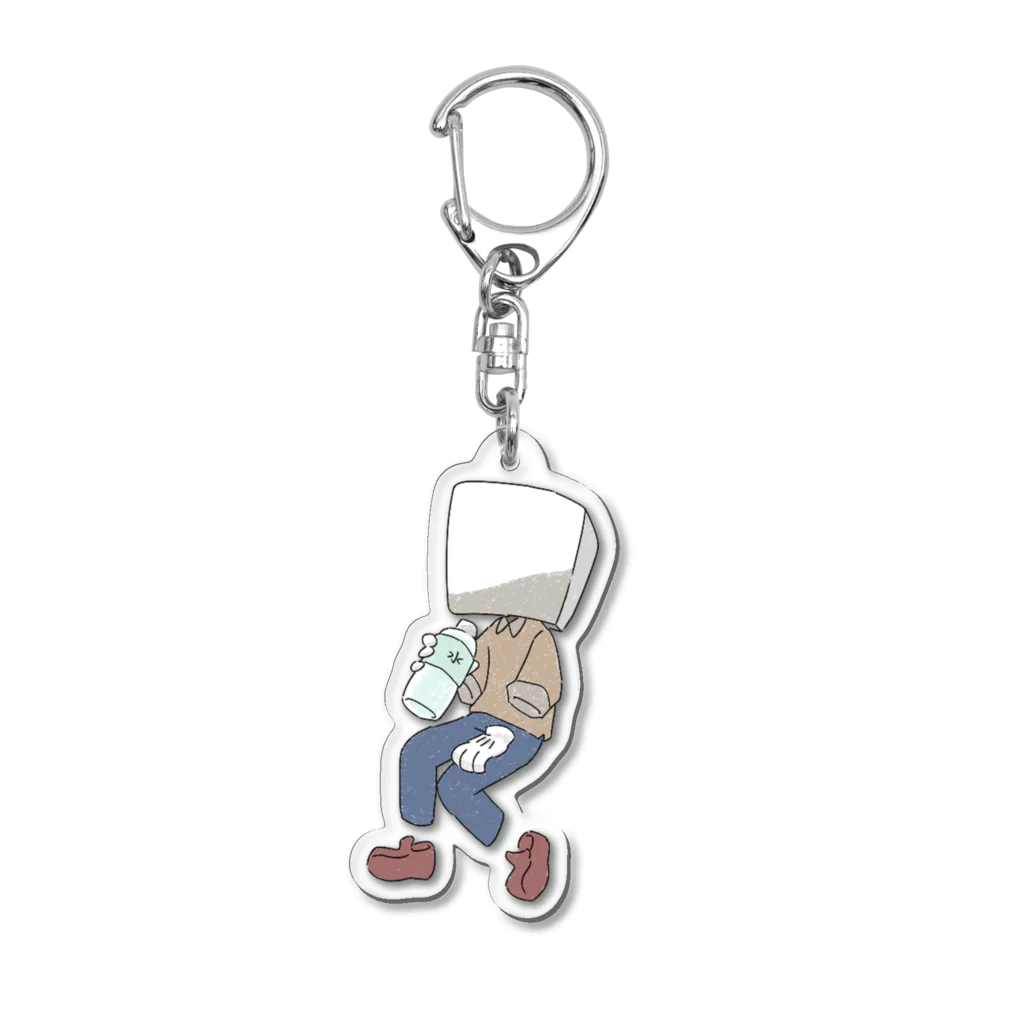 なすたちの休息のアイスと夏とペットボトル（かちょー） Acrylic Key Chain