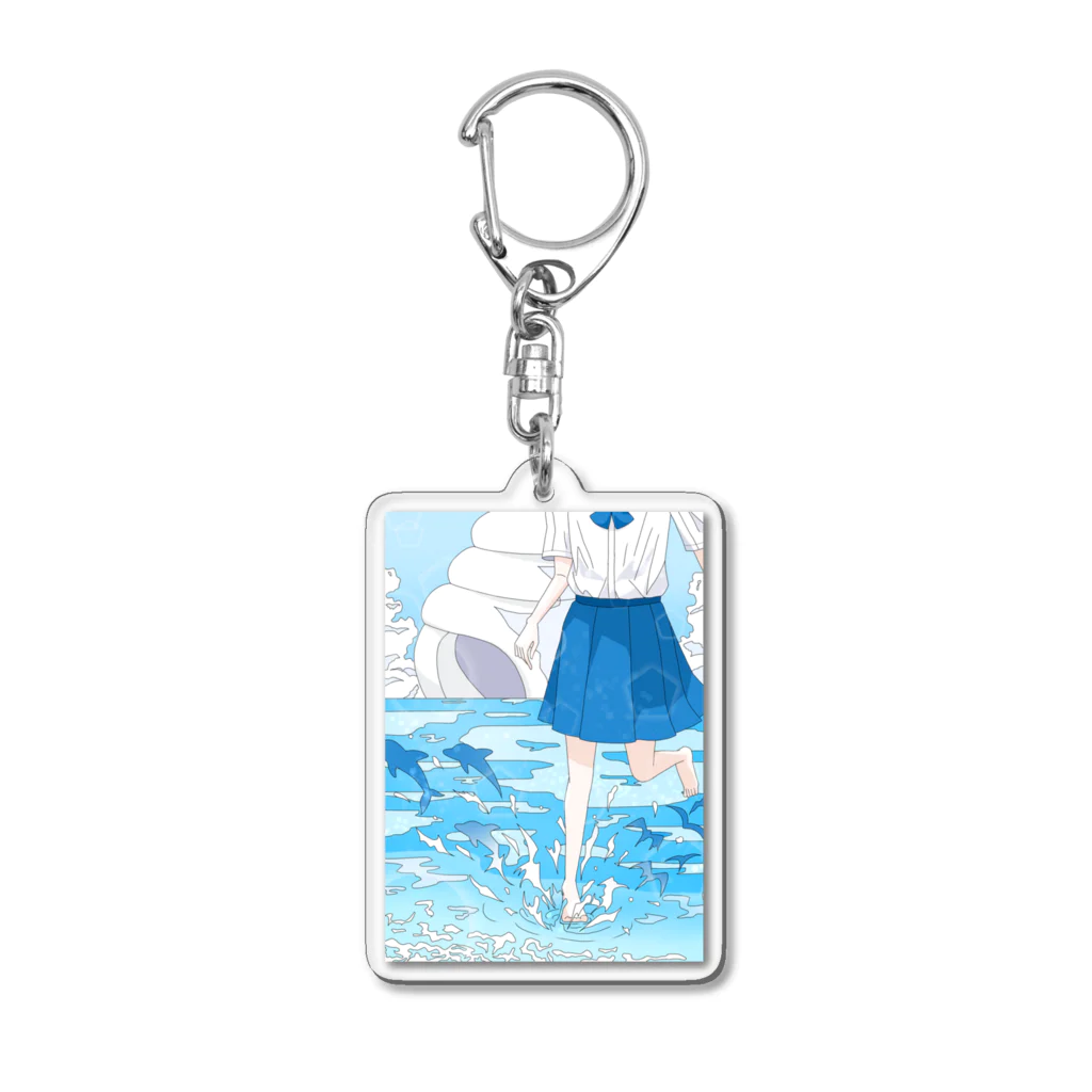 たなつ#指描きの夏の青 Acrylic Key Chain