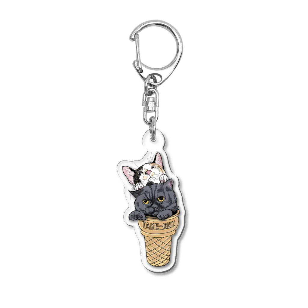 ourlifethingのdouble cat ice cream Acrylic Key Chain