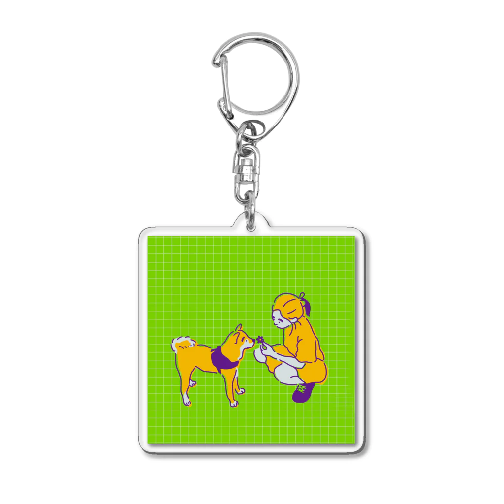 柴犬ポップライフ_眠る豆柴の柴犬ポップライフ_4 Acrylic Key Chain