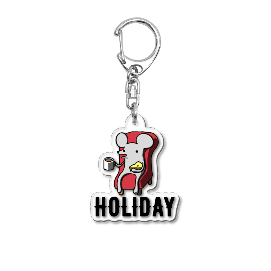 とんとんSHOPの休日のネズミくん Acrylic Key Chain