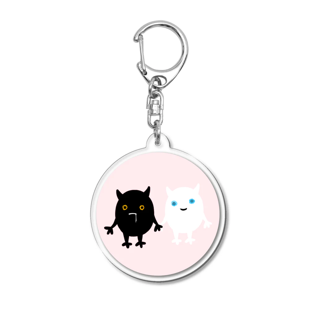 のほほん屋のしろくろモンスターちゃん Acrylic Key Chain