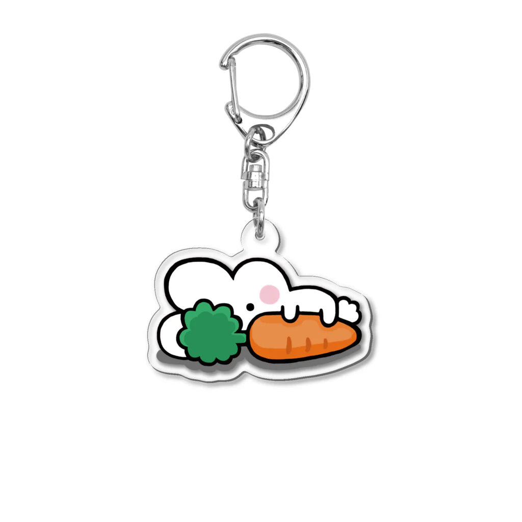 残業うさぎ🐰🌸の残業うさぎは「にんじん大好き」 Acrylic Key Chain