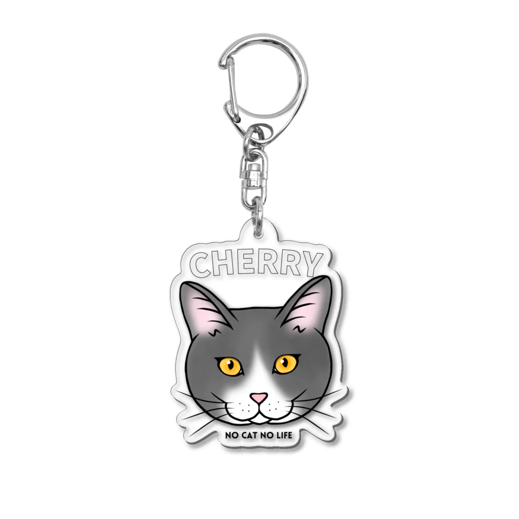 猫のイラスト屋さんのcherry Acrylic Key Chain