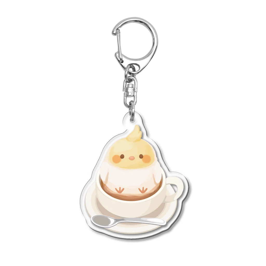 リズのオカメインコのラテ Acrylic Key Chain