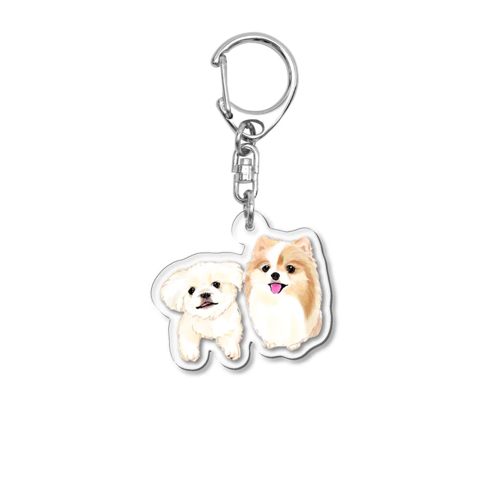 hanapecha_wannyanのポメペキちゃん＆ペキニーズ Acrylic Key Chain