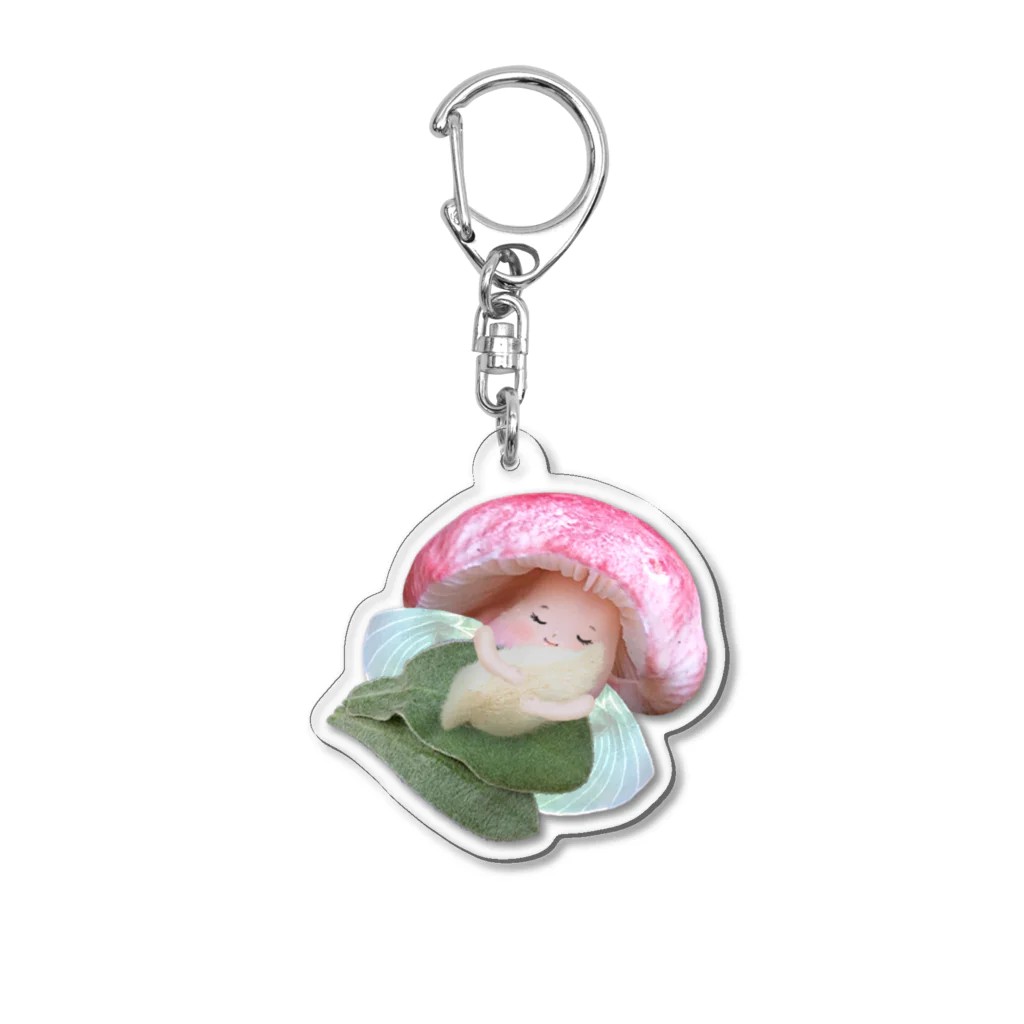 おめろんろんのお昼寝きのこちゃん Acrylic Key Chain