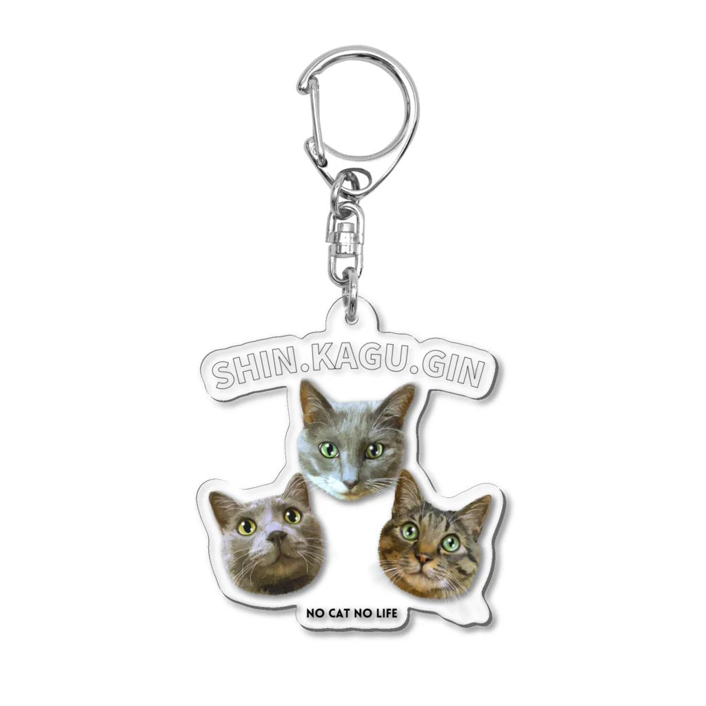 猫のイラスト屋さんのshin & kagu & gin Acrylic Key Chain