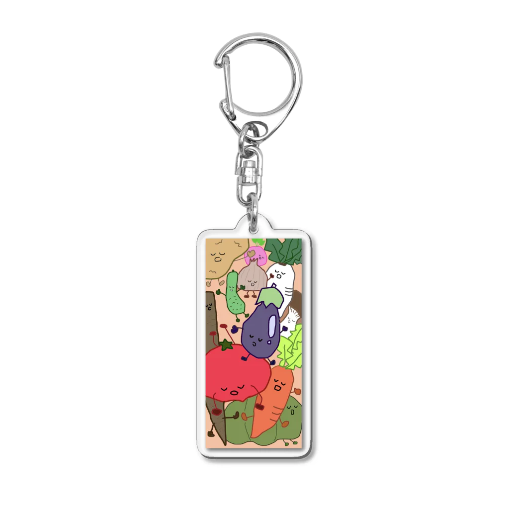 ほっこりのすやすやお野菜 Acrylic Key Chain