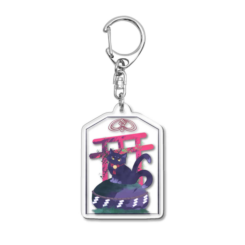 C.workセンターの猫又お守り風キーホルダー Acrylic Key Chain