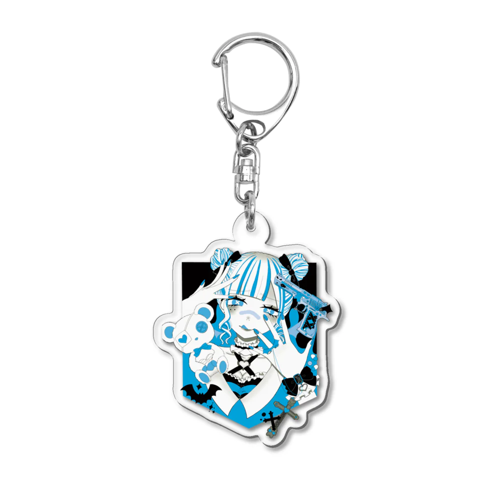 Mavie　マヴィの可愛いが正義ちゃん（水色） Acrylic Key Chain