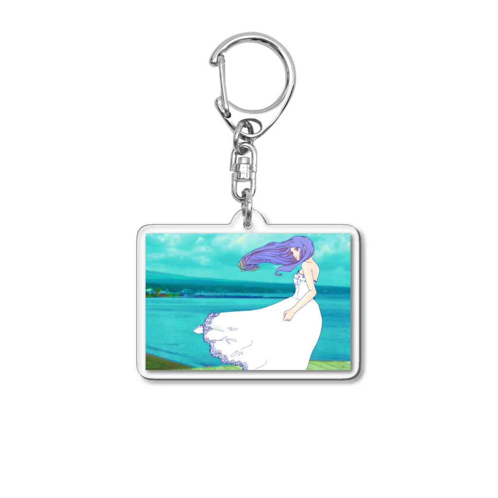 100menの海の街 Acrylic Key Chain