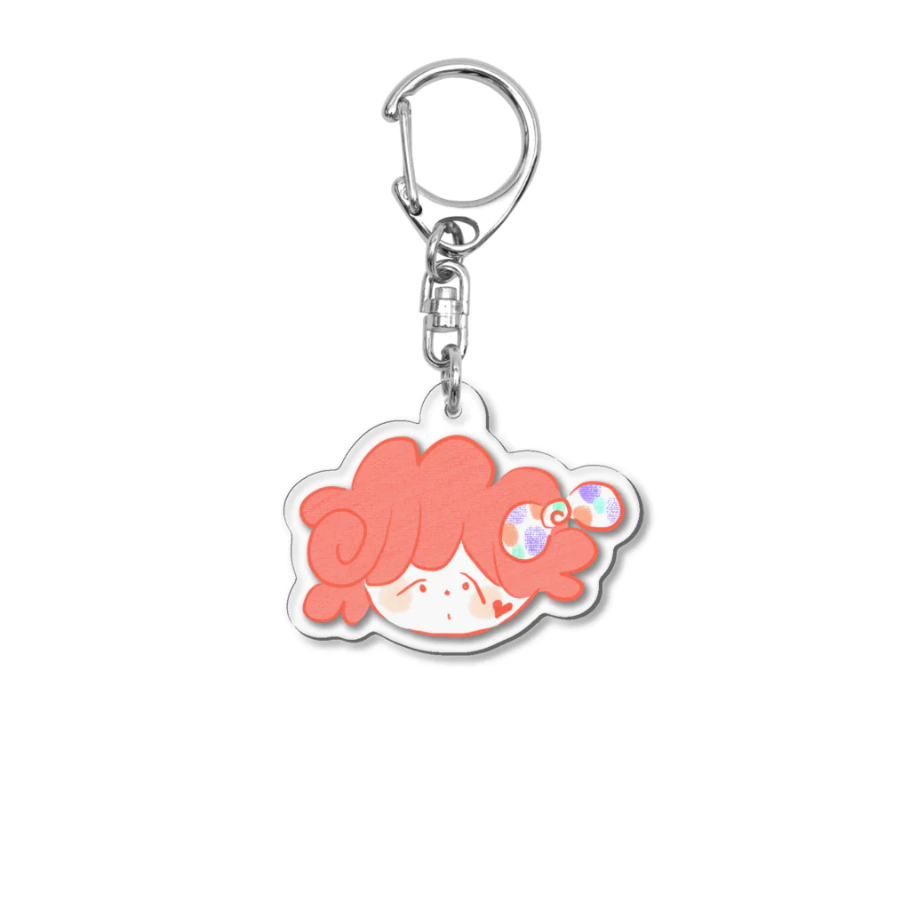 韓国な雑貨屋さん【cha-pwa cha-pwa】の【恋愛・美容のお守りに♡】Coral-pink-girl-keyring アクリルキーホルダー