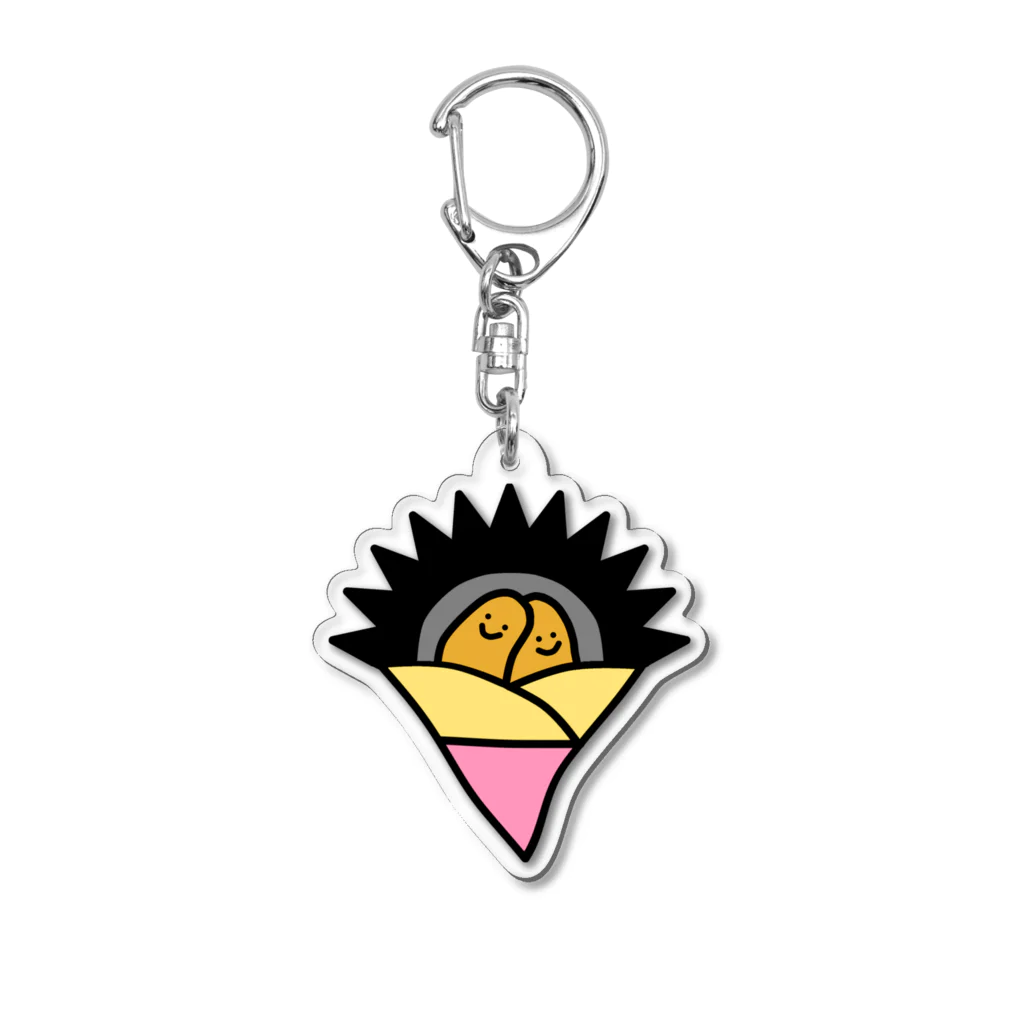 うにクレープ ショップのうにクレちゃん Acrylic Key Chain