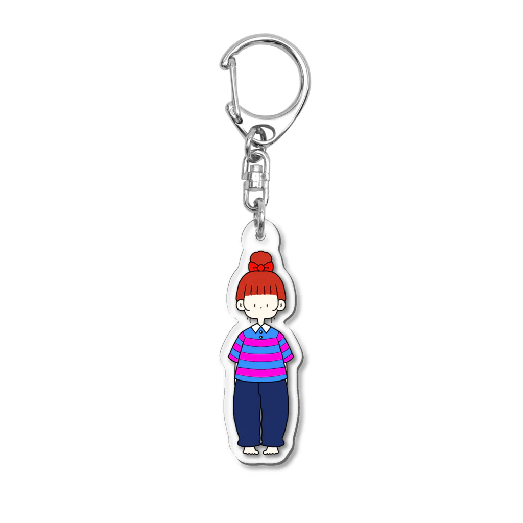 にか。の雑貨屋さん。のボーダーちゃん０１ Acrylic Key Chain