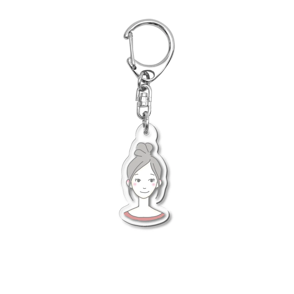 kinakoのお団子ヘアの女の子 Acrylic Key Chain