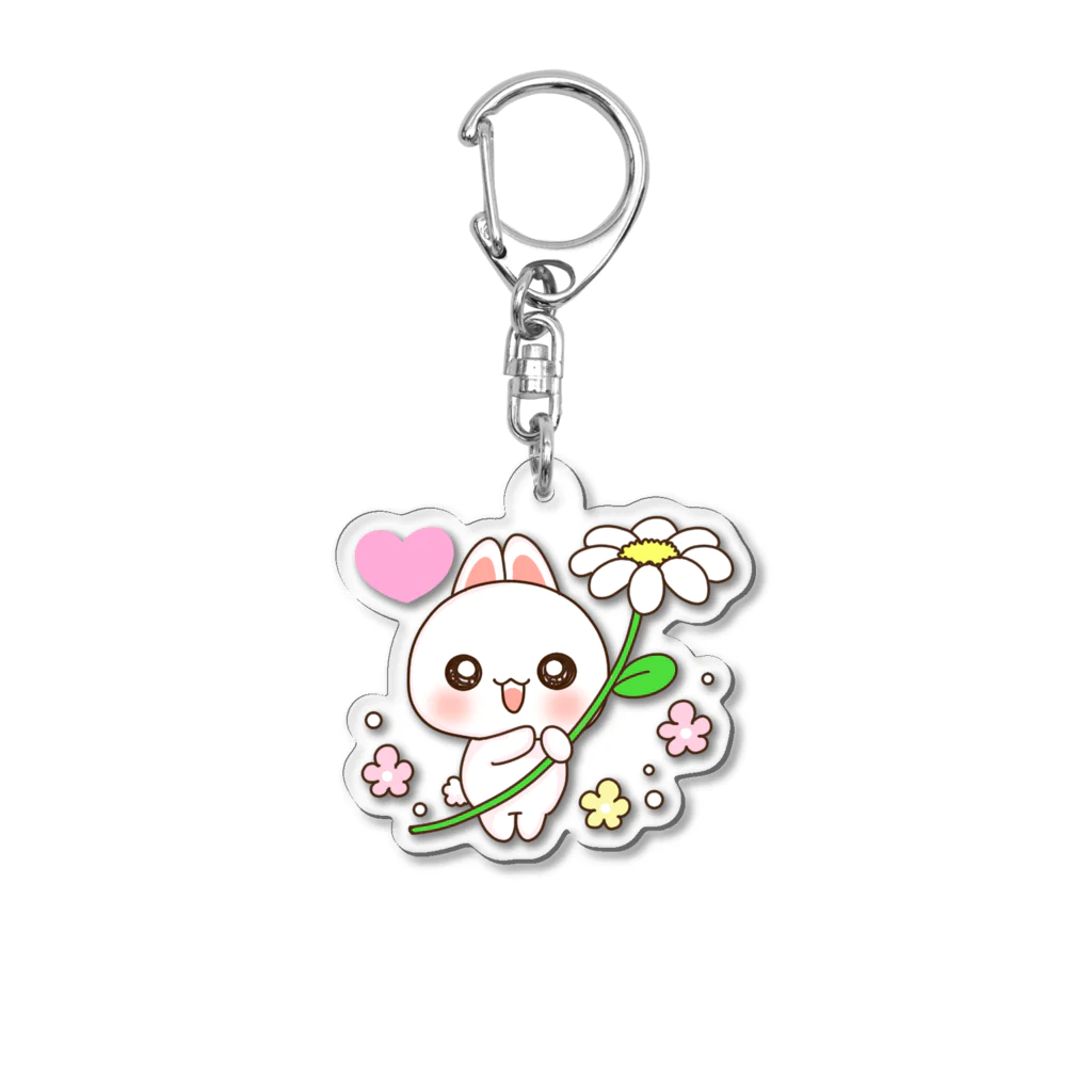 ♡らぶうさ♡のらぶうさ　フラワー♡ Acrylic Key Chain