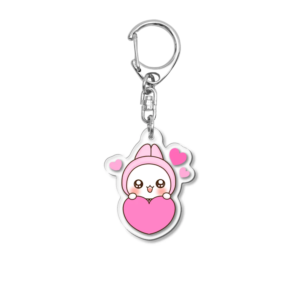 ♡らぶうさ♡のらぶうさ　ピンクハート♡ Acrylic Key Chain