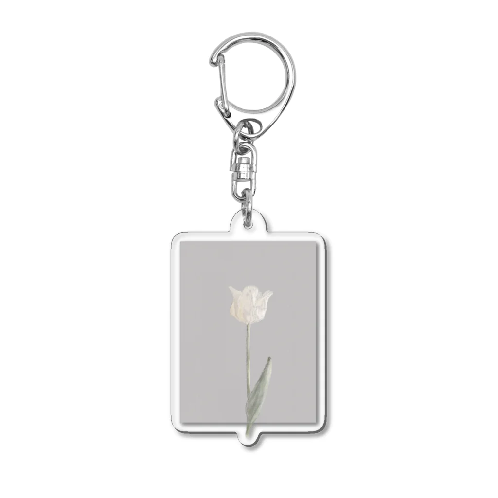 rilybiiの*antique white grayish Tulip Acrylic Key Chain