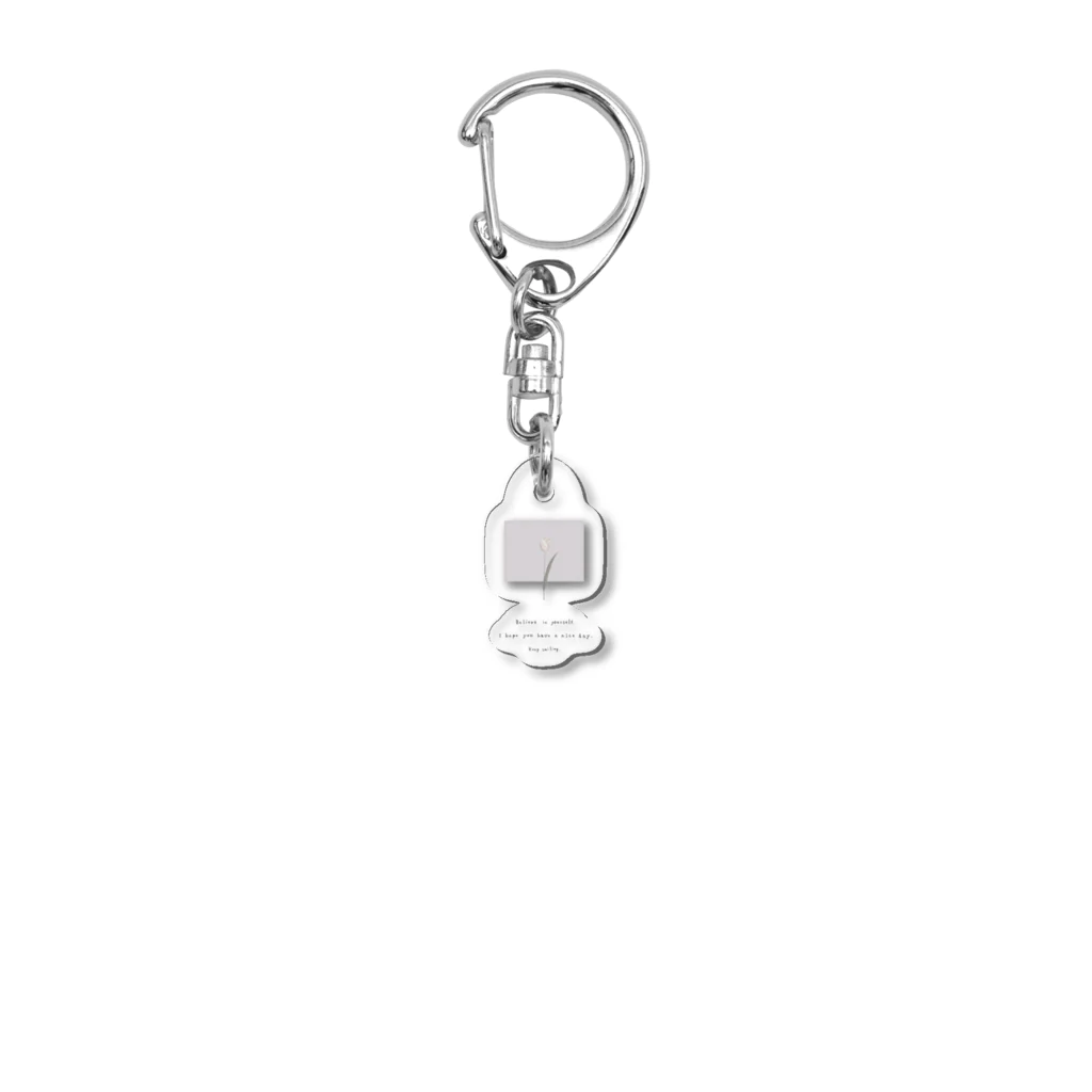 rilybiiのPeach Tulip × lavender blueberry milk tea Acrylic Key Chain