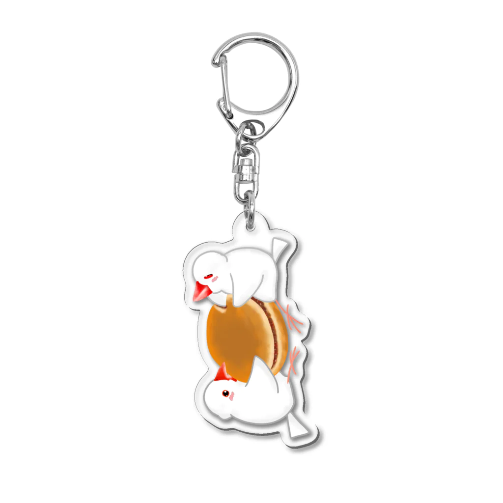 Lily bird（リリーバード）のどら焼きと文鳥ず 縦長 Acrylic Key Chain