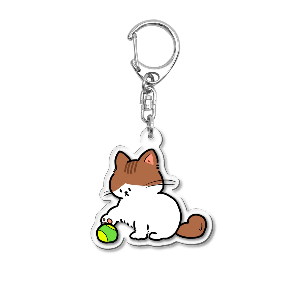 にか。の雑貨屋さん。のしろくんとボール。 Acrylic Key Chain