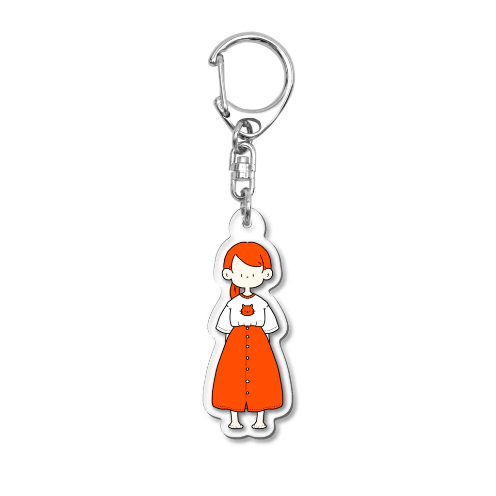 にか。の雑貨屋さん。のねこTシャツとスカート。【２色】 Acrylic Key Chain