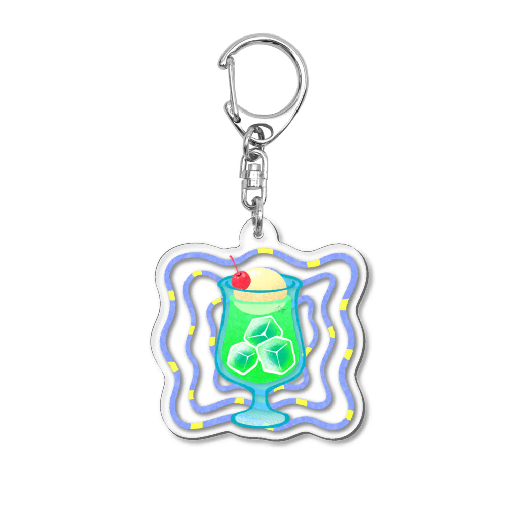 オカユの涼しげクリームソーダ Acrylic Key Chain