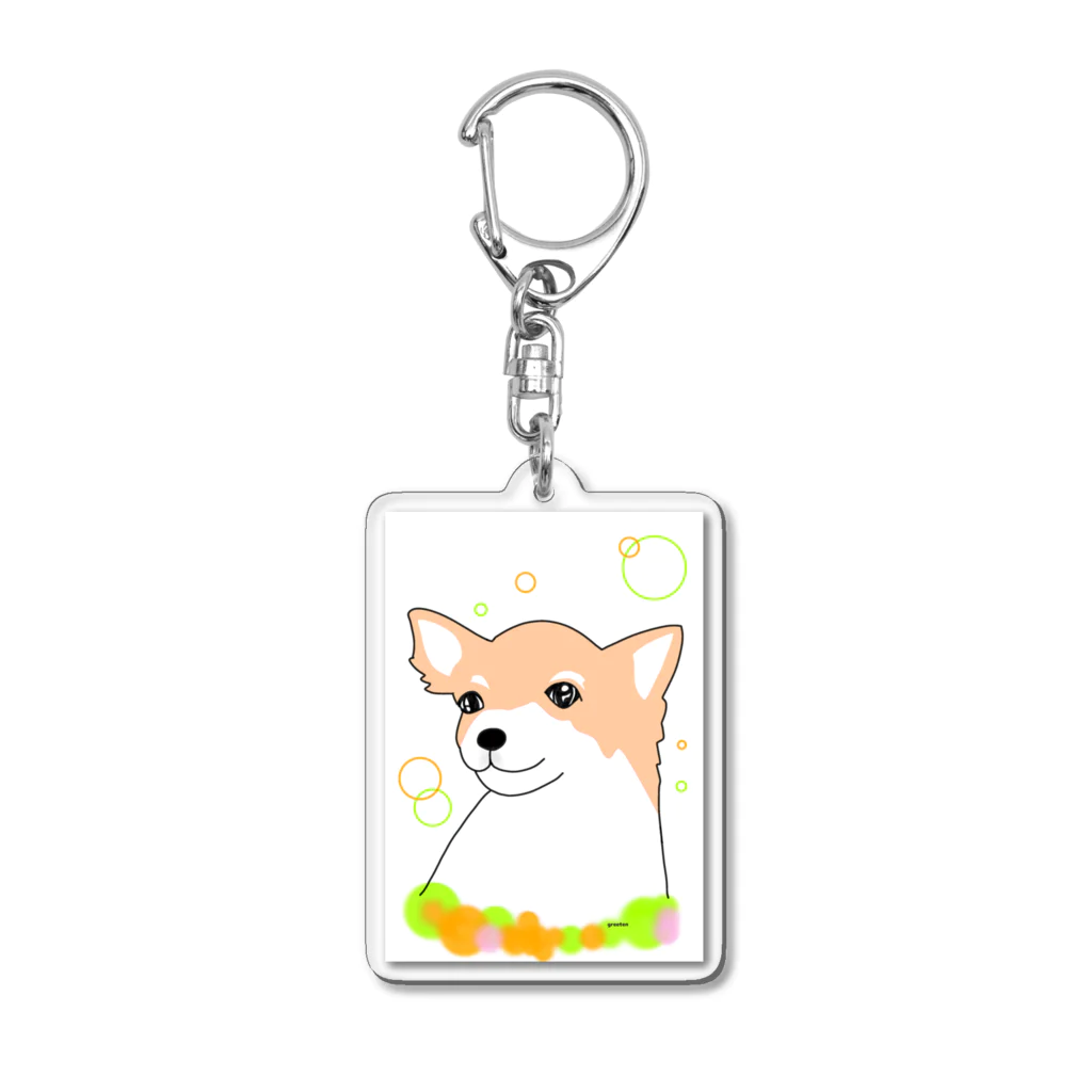 greetenの癒し犬 チワワ Acrylic Key Chain