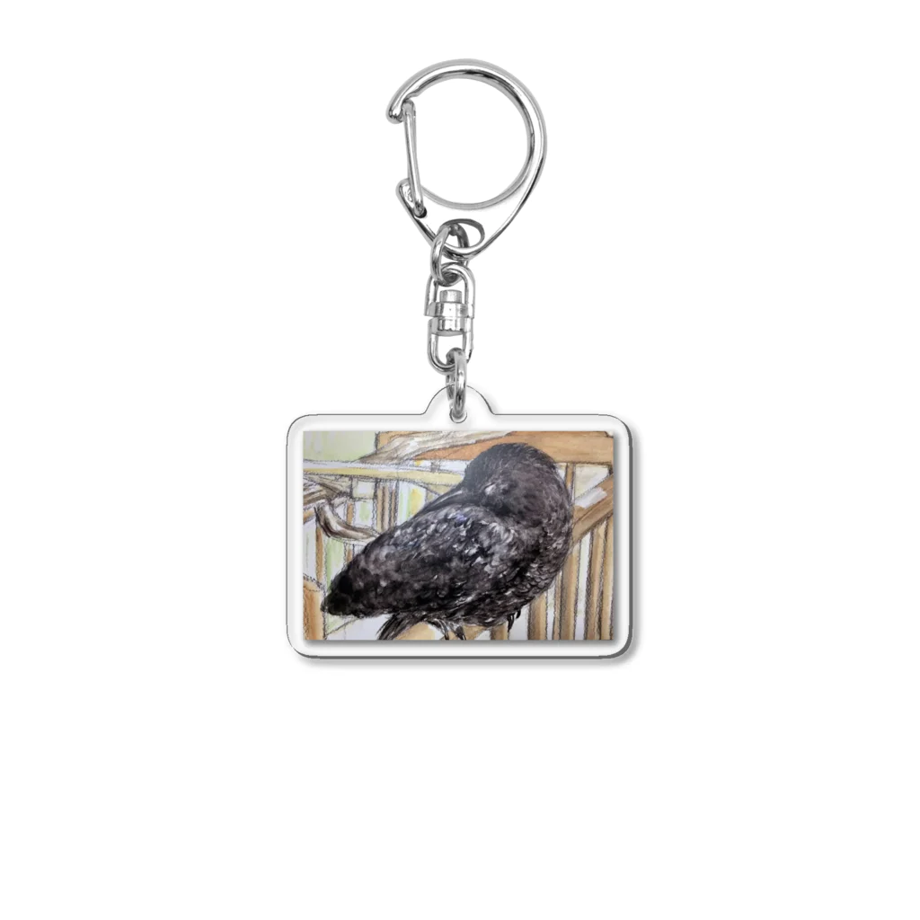 パート主婦しずかのオリジナルイラストグッズのカラスのハッピー Acrylic Key Chain