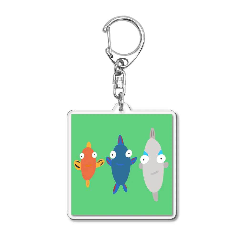 りのりのザウルスのギョっとして魚(おうちの魚チーム) Acrylic Key Chain