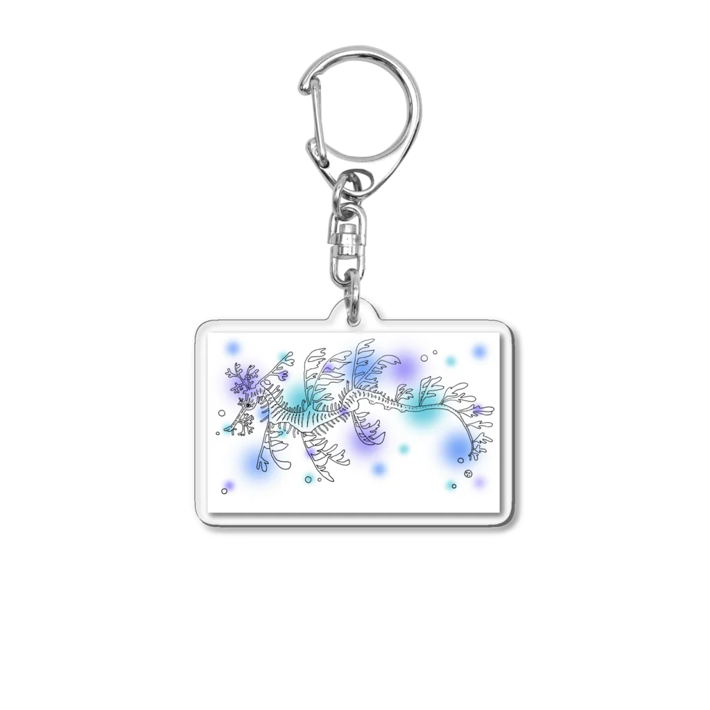 栗坊屋のリーフィーシードラゴン　ポワポワ付き Acrylic Key Chain