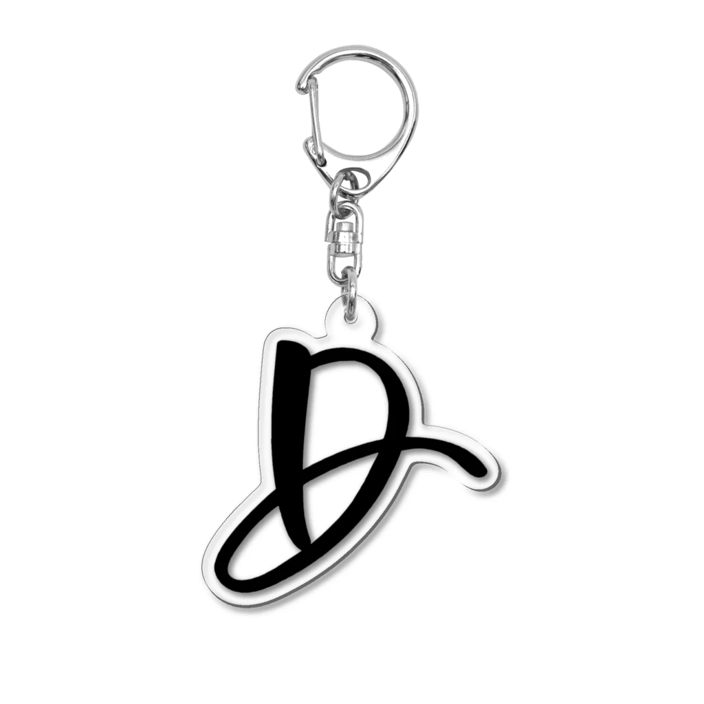 Danae Lettering Merch StoreのD　イニシャルシリーズ〈BK〉 Acrylic Key Chain