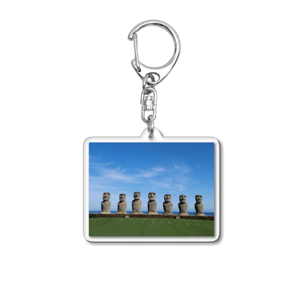 ほっかむりレンジャーのモヤイ像の風景 Acrylic Key Chain