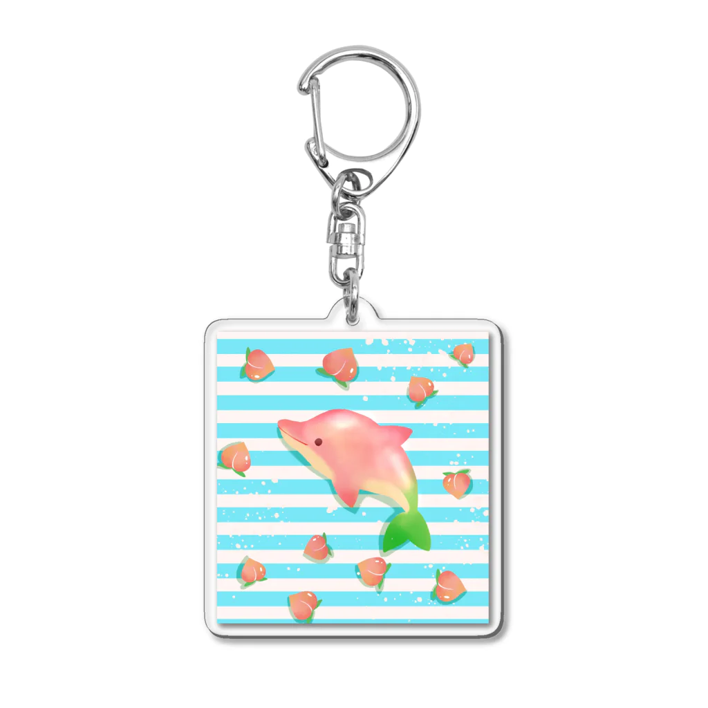 エコの海の桃イルカの夏アイテム Acrylic Key Chain